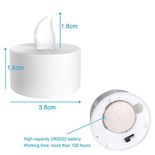 Diyife Vela LED, [24 PC] Luces de Té sin Llama Velas Led de Té Velas Eléctricas con Baterías [Amarillas Cálidas] Día de San Valentín, Halloween, Navidad, Decoración de Cumpleaños