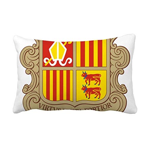 DIYthinker Andorra La Vella Andorra Emblema Nacional de Banda Almohada Lumbar Inserte la Cubierta del Amortiguador Inicio Sofá Regalo de la decoración