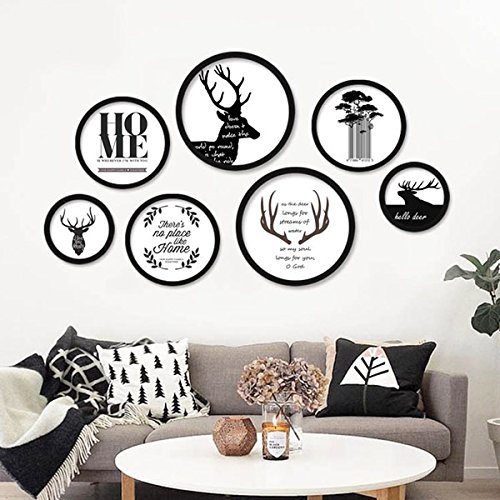 DIYthinker Inghilterra UK London Eye Bridge Tower Rotondo BLU Immagine Stampe Cornice d'arte di dipinti dirigono la Decalcomania Della parete del Regalo Medium Nero