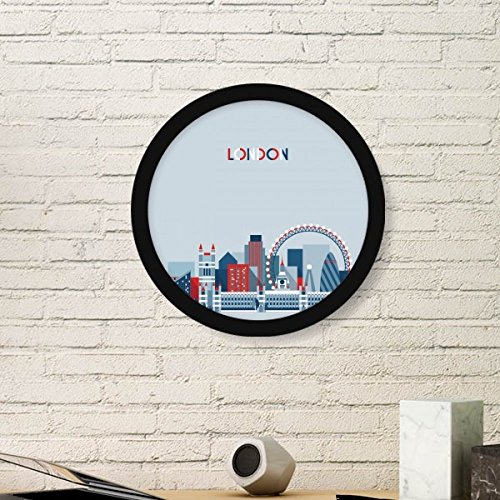 DIYthinker Inghilterra UK London Eye Bridge Tower Rotondo BLU Immagine Stampe Cornice d'arte di dipinti dirigono la Decalcomania Della parete del Regalo Medium Nero