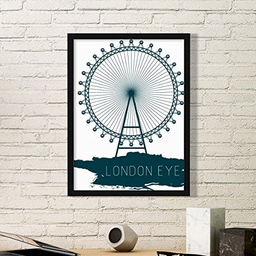 DIYthinker Inghilterra UK London Eye Regno Unito Semplice Cornice Stampe Dipinti dirigono la Decalcomania Della parete del Regalo Medium Nero