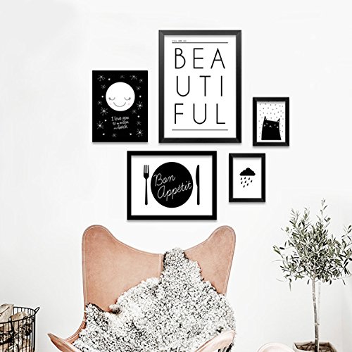 DIYthinker Inghilterra UK London Eye Silhouette Regno Unito Semplice Cornice Stampe Dipinti dirigono la Decalcomania Della parete del Regalo Medium Nero