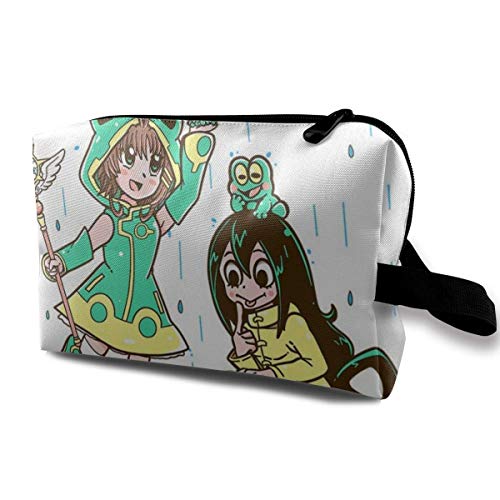 DJNGN Bolsa de maquillaje Bolsa de cosméticos Best Frog Girls Cardcaptor Sakura Boku No Hero Bolsa multifuncional Kit de viaje Bolsa de almacenamiento