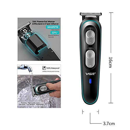 DJROLL Cortapelos Hombre, Máquina Cortar Pelo Profesional, ortadora de Pelo Recargable, Cortapelos Profesional Hombre, Cortapelos Impermeable con Peine-guía, Recortadora Barba y Cortapelos