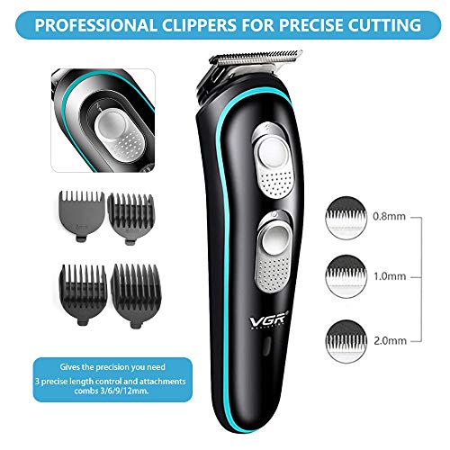 DJROLL Cortapelos Hombre, Máquina Cortar Pelo Profesional, ortadora de Pelo Recargable, Cortapelos Profesional Hombre, Cortapelos Impermeable con Peine-guía, Recortadora Barba y Cortapelos