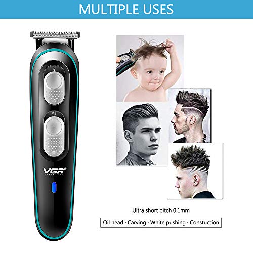 DJROLL Cortapelos Hombre, Máquina Cortar Pelo Profesional, ortadora de Pelo Recargable, Cortapelos Profesional Hombre, Cortapelos Impermeable con Peine-guía, Recortadora Barba y Cortapelos