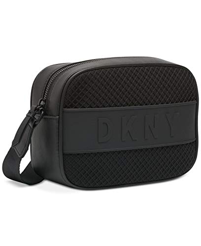 DKNY Women's Ebony Logo Mesh Camera Crossbody Handbag Black