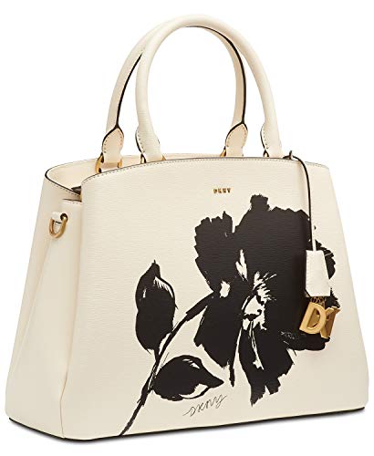 DKNY Women's Paige Floral Large Satchel Handbag Ivory