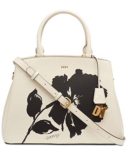 DKNY Women's Paige Floral Large Satchel Handbag Ivory