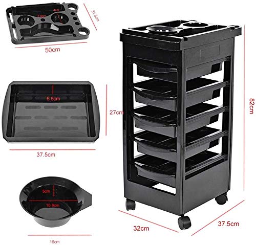 Dljyy Multifuncional Profesional de peluquería Carro con 5 cajones de Pelo del salón de Belleza de Maquillaje del Balneario