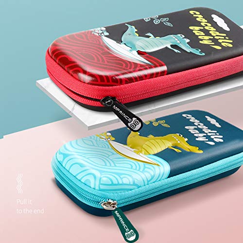 Dlovey Estuche Rectangular para lápices para niñas y Adolescentes con Estampado de Dibujos Animados, Soporte estacionario para la Escuela o los Viajes,Rosado