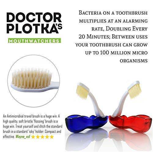 Doctor Plotka's Mouthwatchers Cepillo de dientes de viaje, color plateado, 2 unidades