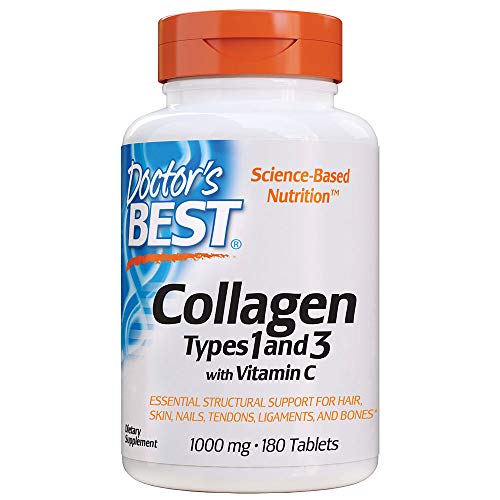 Doctor's Best Collagen Types 1 & 3 With Peptan, 1000Mg - 180 Tabs 180 Unidades 245 g