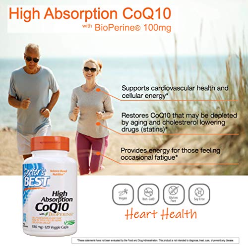 Doctor's Best Coq10 De Alta Absorción Con Bioperine, 100Mg - 120 Vcaps 120 Unidades 100 g