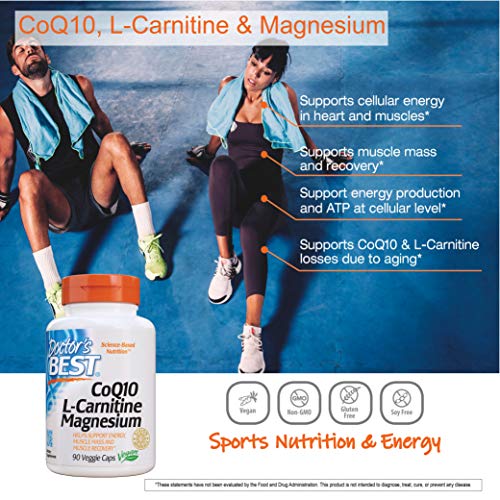 Doctor's Best Coq10, L-Carnitine, Magnesium - 90 Vcaps 90 Unidades 115 g