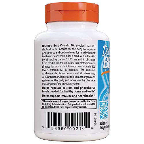 Doctor's Best Vitamina D3, 2000 Ui - 180 Cápsulas Blandas 180 Unidades 70 g