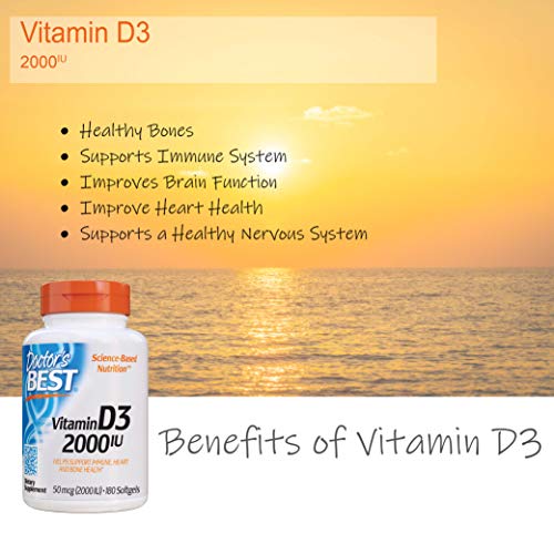 Doctor's Best Vitamina D3, 2000 Ui - 180 Cápsulas Blandas 180 Unidades 70 g