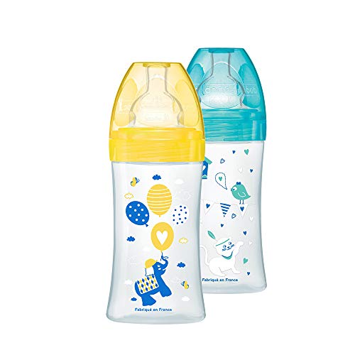Dodie Sensation+ - Set de 2 biberones, 270 ml, color lagoon
