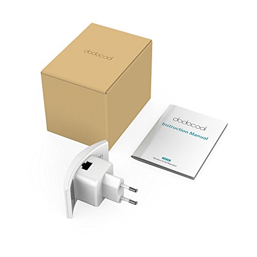 dodocool WiFi Repetidor, Enrutador Inalámbrico Extensor de Red WiFi Ap Amplificador Wireless Repeater Booster Wireless - N300 2.4GHz 300Mbps 802.11n/b/g con 2 Antenas Integradas Enchufe EU