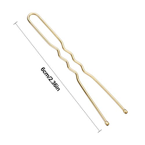 Dokpav 200 Piezas de Pasadores en Forma de U Horquilla de Pelo de Moño, Dorado