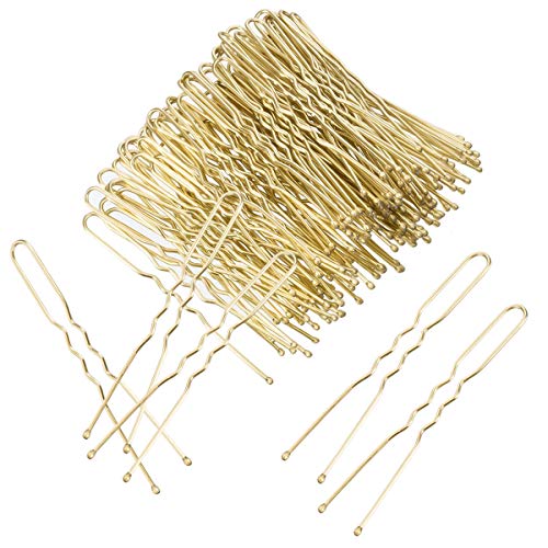 Dokpav 200 Piezas de Pasadores en Forma de U Horquilla de Pelo de Moño, Dorado