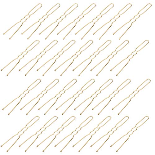Dokpav 200 Piezas de Pasadores en Forma de U Horquilla de Pelo de Moño, Dorado