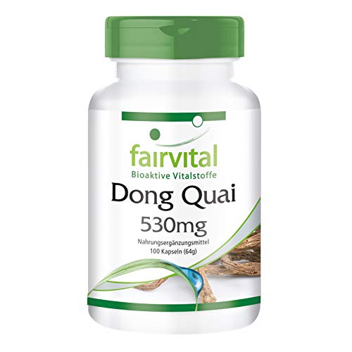 Dong Quai 530mg - Angelica sinensis - VEGANO - Dosis elevada - 100 Cápsulas - Calidad Alemana