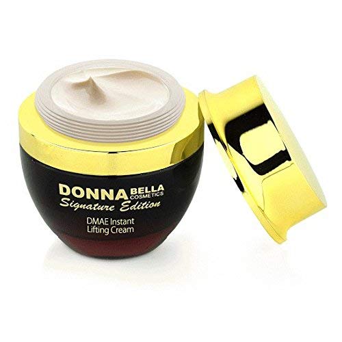 Donna Bella Cosmetics Signature DMAE Crema de elevación instantánea elástica y elevable inmediatamente, así como reduce la apariencia de las arrugas de la piel facial