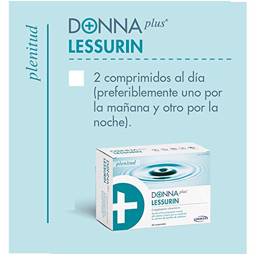 DonnaPlus Lessurin 60 comprimidos, combinación de semillas de calabaza con isoflavonas de soja para ayudar al funcionamiento normal del sistema urinario. 2 comprimidos al día.