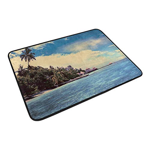 Donola Private Resort - Juego de Cortina de Ducha con Alfombrillas de baño, Alfombra de baño, tapete para decoración de baño – 60 x 72 Pulgadas, 23.6 x 15.7 Pulgadas