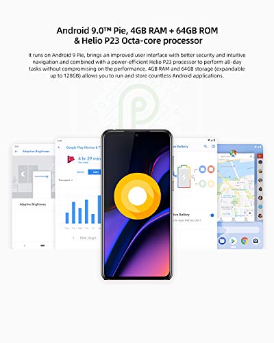 DOOGEE N20 Telefono Movil Libres 4G, Android 9.0 Smartphones Libres Dual Sim Octa Core 4GB RAM+64GB ROM, 6.3 Pulgadas FHD+，Cámara 16MP+8MP+8MP+16MP, 4350mAh Face ID+Huella Digital - Púrpura