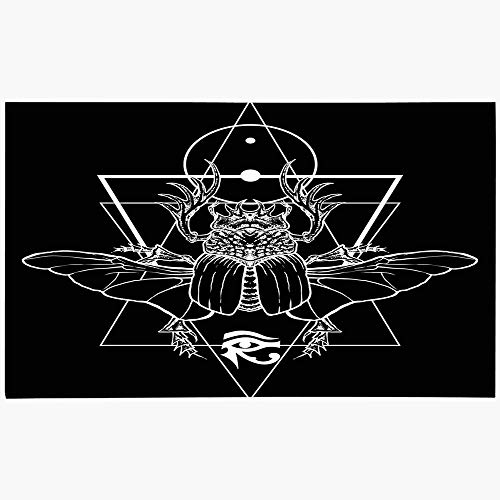 Doormat Door Mat Scarab Egyptian File Geometry All Archeology Graphic Ra Beetle Black Horus Eye Magic Egypt Insects Machine Washable Non Slip Mats