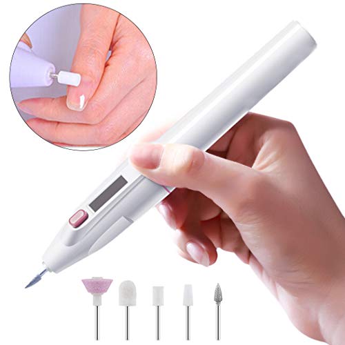 Dorakitten Kit de Manicura Eléctrico, Torno para Uñas 5 en 1Kit Uñas de Gel Limas para Uñas Manicura Eléctrica Manillar