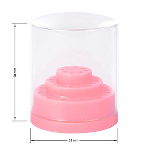 Dorime 1 Conjunto de 48 Hoyos Herramienta Caja de Almacenamiento cortaúñas Pantalla Soporte de Soporte de Rosa Aburrido Clavo Recipiente manicura