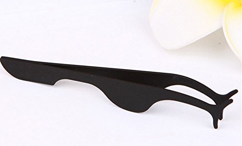 Dosige Pinza de Pestaña de Acero Inoxidable Aplicador de Extensión de Pestaña Postizas Pinza Clip de Cola de Pez Herramienta de Alicate（Negro）