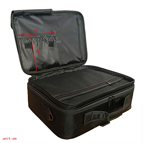 Doubleblack Grande Bolsa Maquillaje Neceser para Maquillaje Profesional Maletin Organizador Estuch Viaje con Brochas Compartimentos 37x27x13 cm Negro