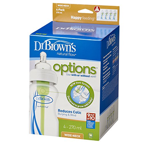 Dr. Brown's Options Biberones de Boca Ancha (270 ml, Paquete de 4)