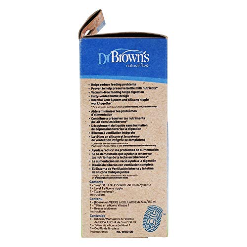 Dr. Brown's Options Cristal - Biberón de boca ancha, 150 ml