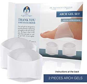 Dr. Frederick's Original Set de plantillas de gel para el arco del pie - 2 piezas - plantillas de gel suave para el apoyo y alivio del dolor para pies planos y fascitis plantar - W38.5-46.5 | M38-47