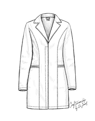 Dr. James Bata de Laboratorio Mujer, Corte Entallado, Diseño Femenino (34 (S))