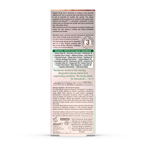 Dr Organic Champú Hemp Oil 265 ml
