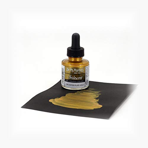Dr. Ph. Martin's Iridescent Calligraphy Color (11R) Botella de tinta, Placa de cobre Oro