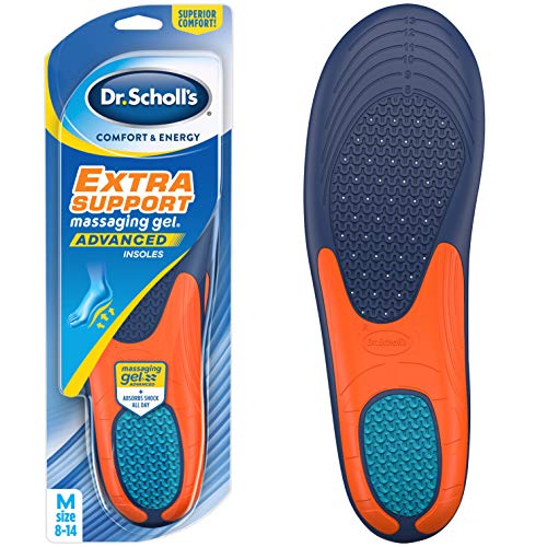 Dr. Scholl's Comfort and Energy plantillas de apoyo extra para hombres, 1 par, tamaño 8 – 14