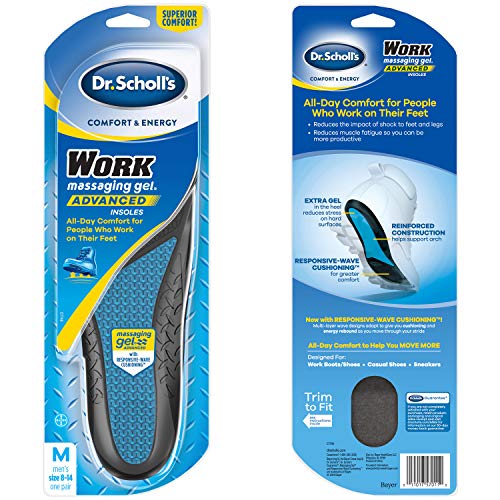 Dr. Scholl's Comfort and Energy plantillas de trabajo para hombre, 1 par, tamaño 8-14