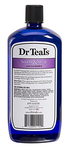 Dr Teal's Pure Epsom - Baño espumoso para calmar y dormir con lavanda, 1 litro