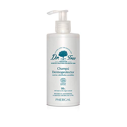 Dr. Tree Champú Dermoprotector - Refuerza el Microbioma de tu Piel | Cabello Sensible | ECO | 99% Ingred. Origen Natural | Sin Sulfatos ni Parabenos | + Fuerza y Brillo | Acción Hidratante - 300ml