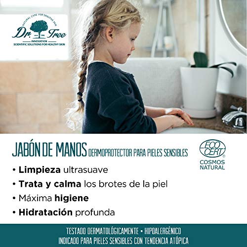 Dr. Tree Jabón de Manos Dermoprotector - Respeta y Restaura la Barrera Cutánea de tu Piel | Hipoalergénico, Higienizante y Ecológico | 99% Ingredientes Naturales - 300ml
