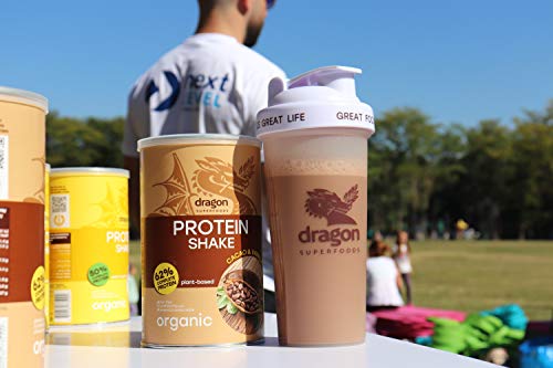 Dragon Superfoods Banana & Coconut Protein Powder for Optimum Nutrition. Rice and Almond Plant-Based Protein Blend - 100% Bio Organic, Soy and Gluten Free Vegan Protein - 450gr (27 servings).