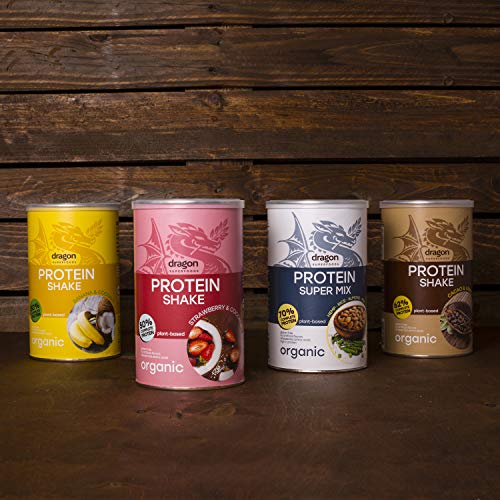 Dragon Superfoods Banana & Coconut Protein Powder for Optimum Nutrition. Rice and Almond Plant-Based Protein Blend - 100% Bio Organic, Soy and Gluten Free Vegan Protein - 450gr (27 servings).