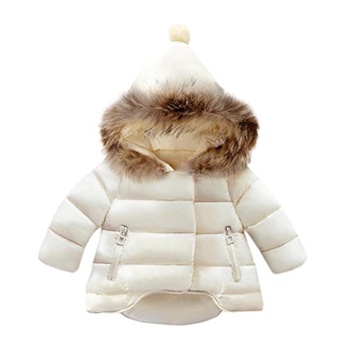 Dragon868 Abrigos Bebé, Niños Unisex otoño Invierno Caliente Chaqueta Abrigos Tamaño 12 Meses-5 años (12 Meses, Blanco)